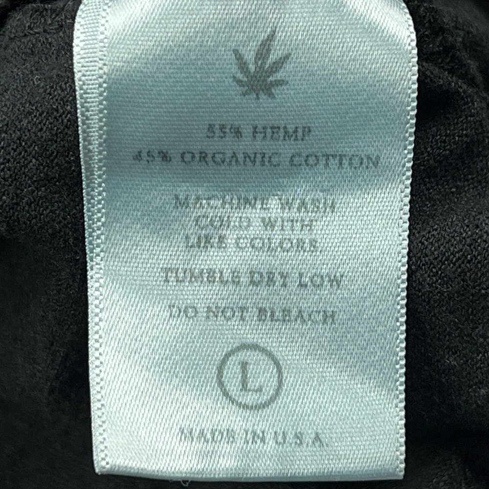 Free People Top Women's Large Black Hemp Organic Mock Lightweight‎ Stretch Shirt - Picture 3 of 10